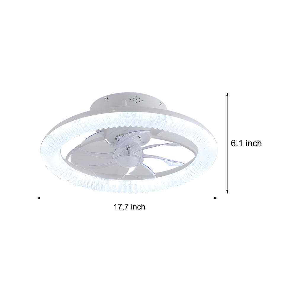 Round Dimmable RGB White Modern Ceiling Fan Light
