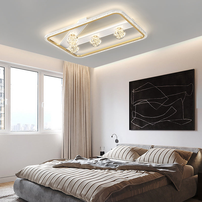 Round Rectangular Dimmable LED Ball Modern Ceiling Light