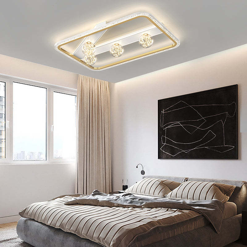 Round Rectangular Dimmable LED Ball Modern Ceiling Light
