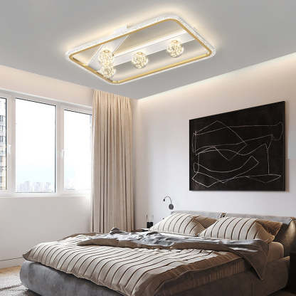 Round Rectangular Dimmable LED Ball Modern Ceiling Light