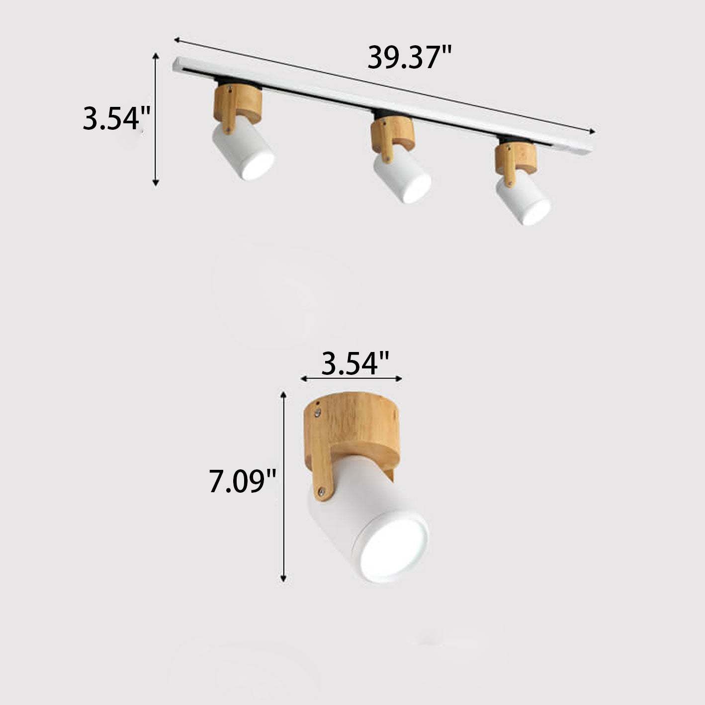 Nordic Minimalist Track Spotlight 1/3-Light Flush Mount