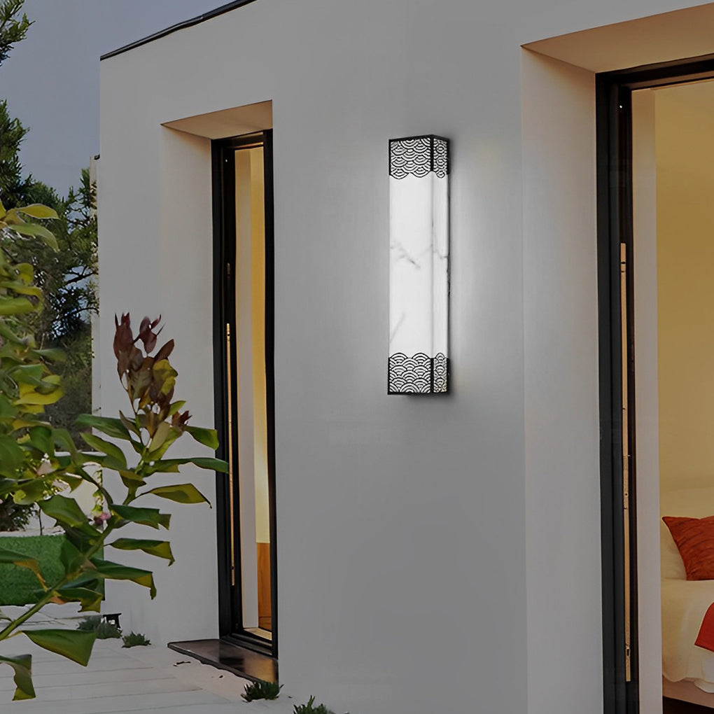 Rectangular Resin Vintage LED Outdoor Wall Lamp
