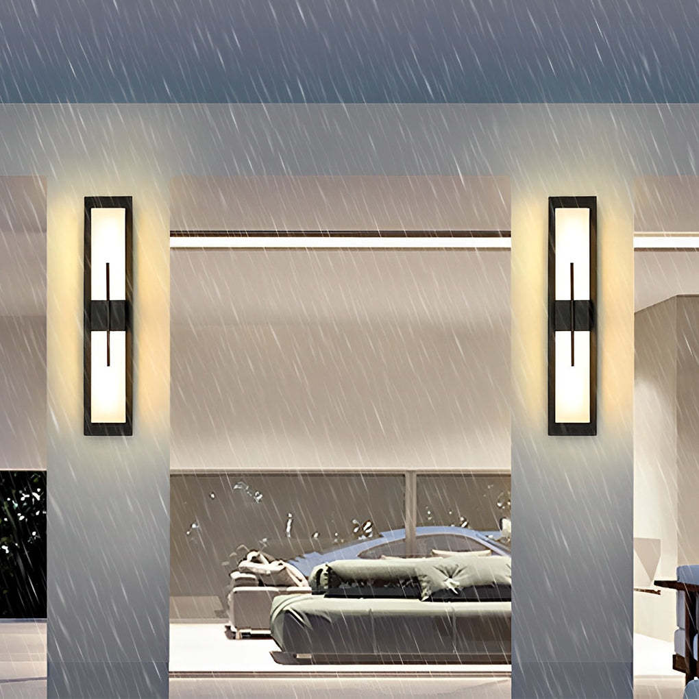 Creative Rectangular LED Waterproof Black Modern Outdoor Wall Lamp-Lighom