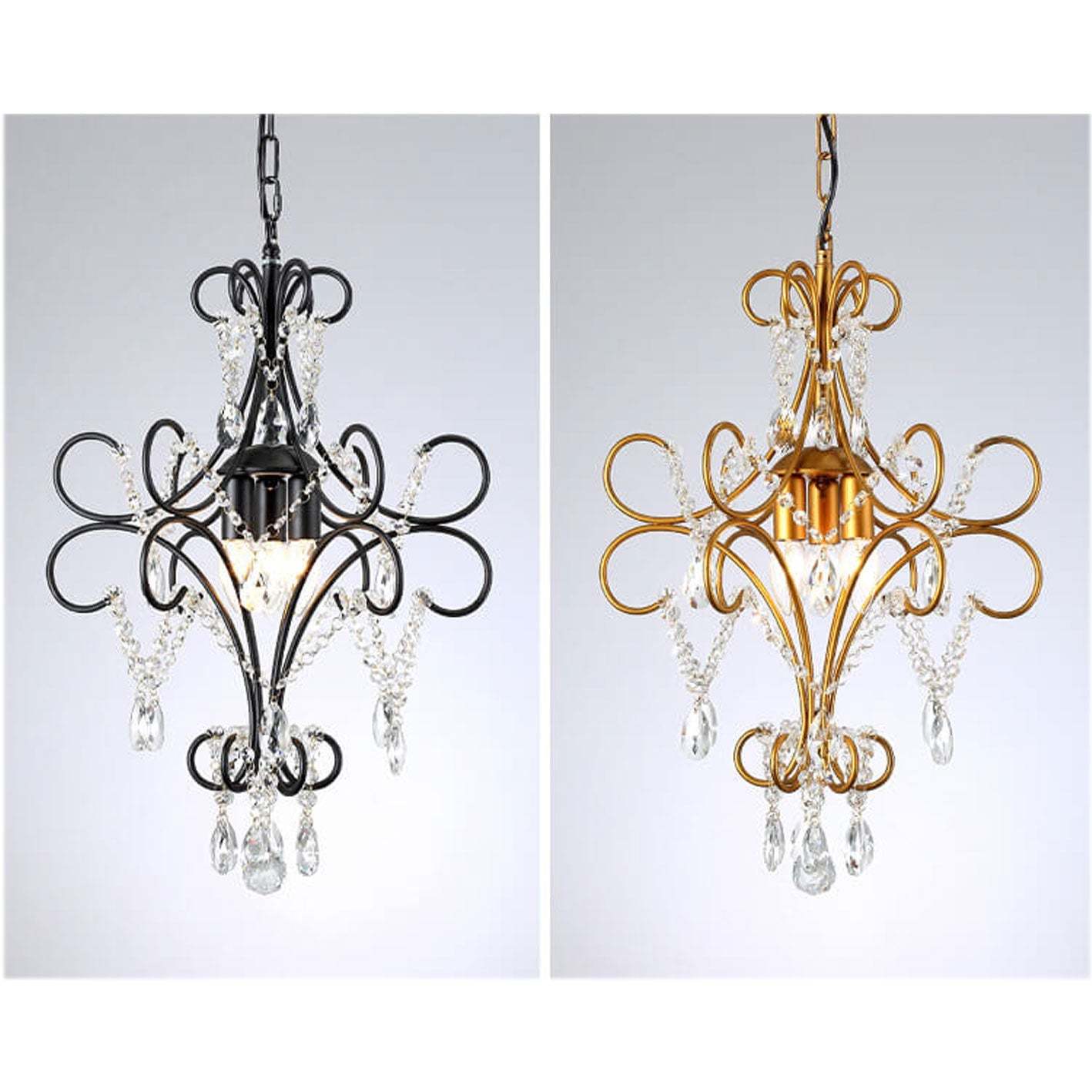 Vintage Luxe Crystal Candle Chandelier — 1 Light / Bronze / 220V-240V For UK/AU
