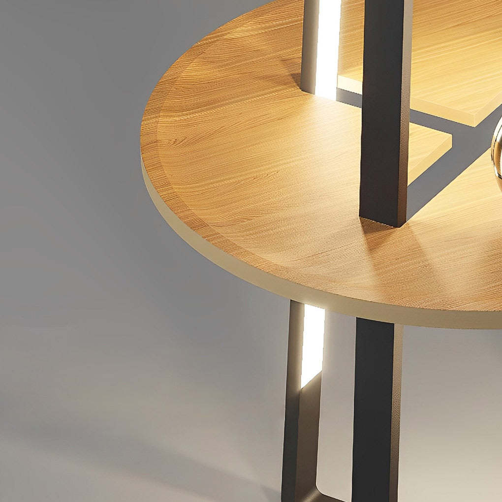 63" Modern Metal LED Tray Floor Lamp