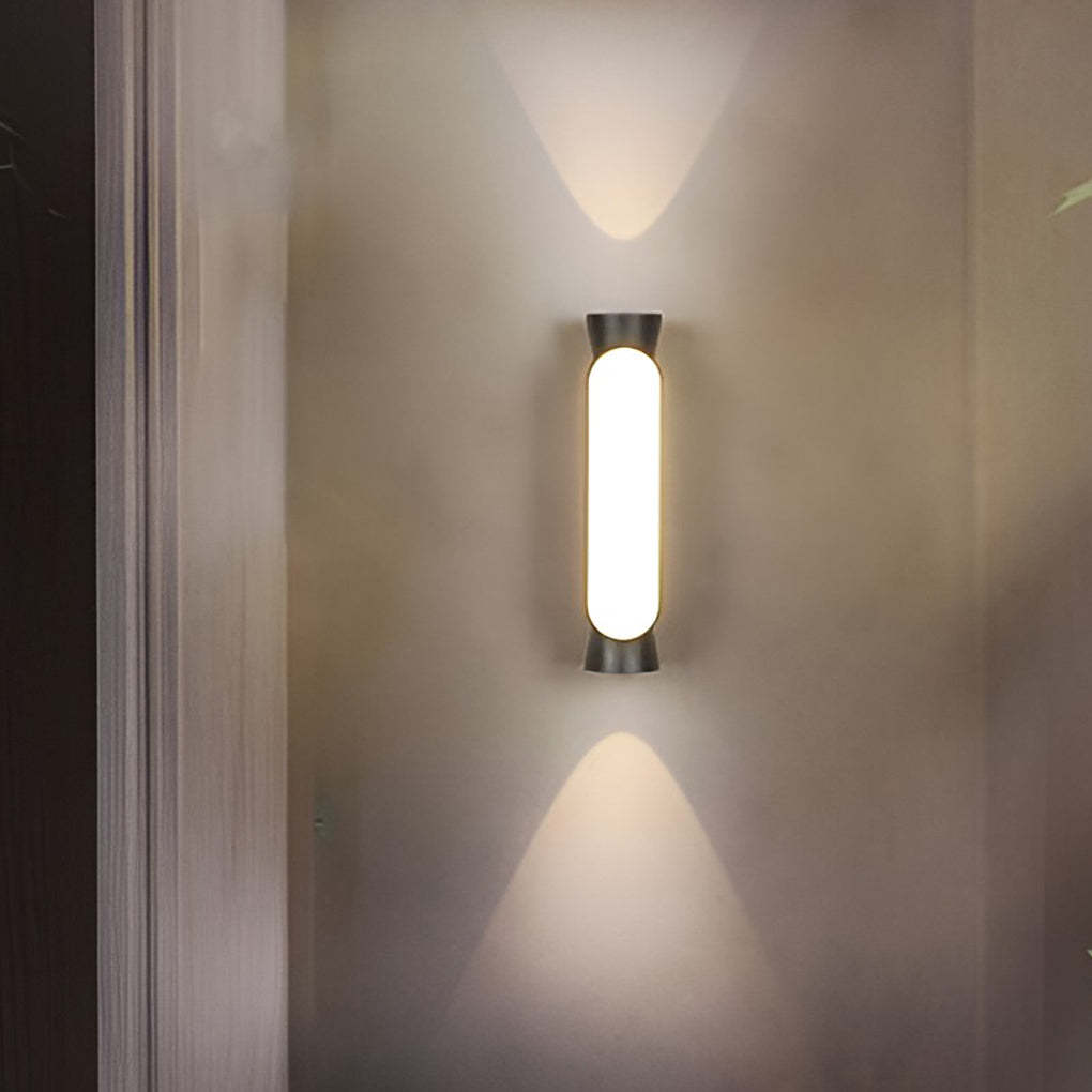 Waterproof LED Up and Down Lights Black Modern Outdoor Wall Sconce Lighting-Lighom