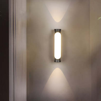 Waterproof LED Up and Down Lights Black Modern Outdoor Wall Sconce Lighting-Lighom