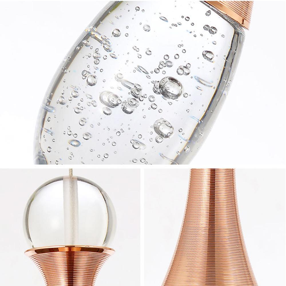 Mini Crystal Electroplated Metal LED Modern Pendant Light Hanging Lamp-Lighom