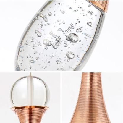 Mini Crystal Electroplated Metal LED Modern Pendant Light Hanging Lamp-Lighom