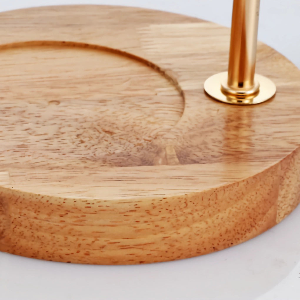 Elegant Floral Glass Desk Lamp with Cup-Holder Base for Reading or Decor-Lighom