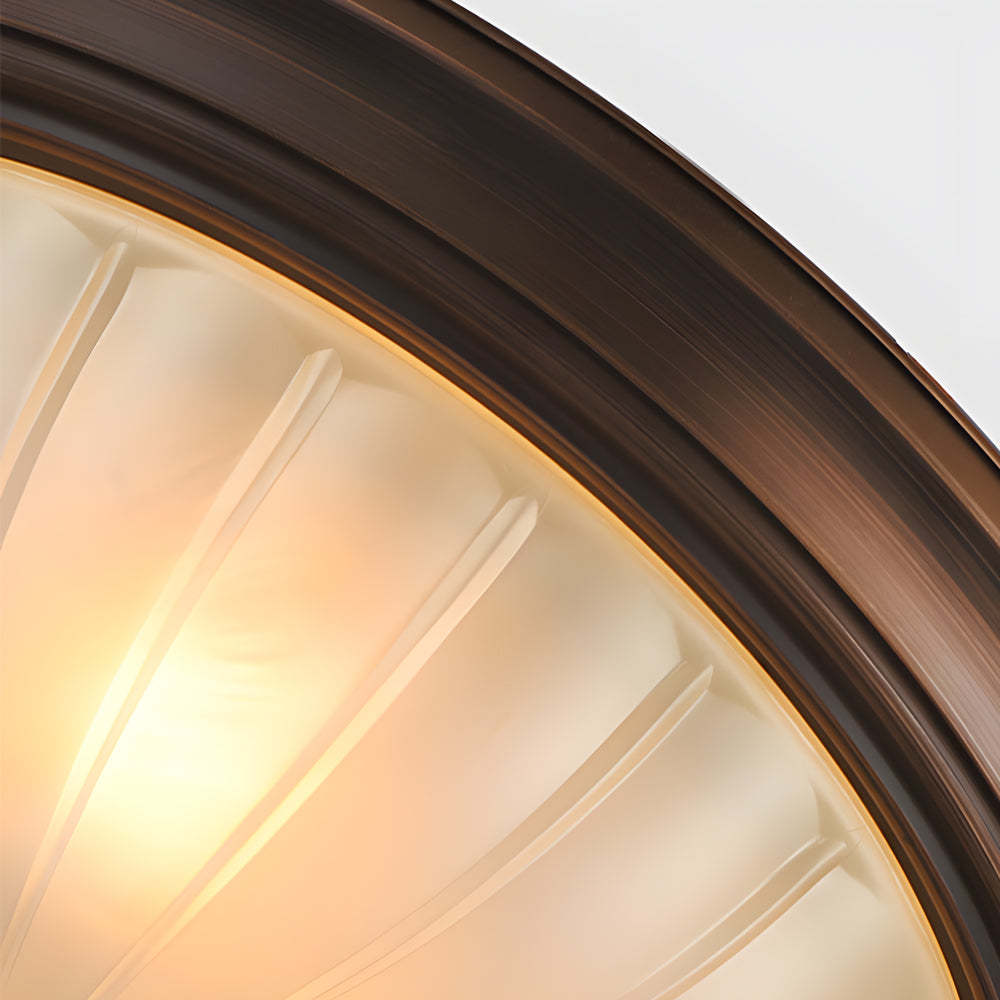 Round Glass Iron American Bedroom Ceiling Light