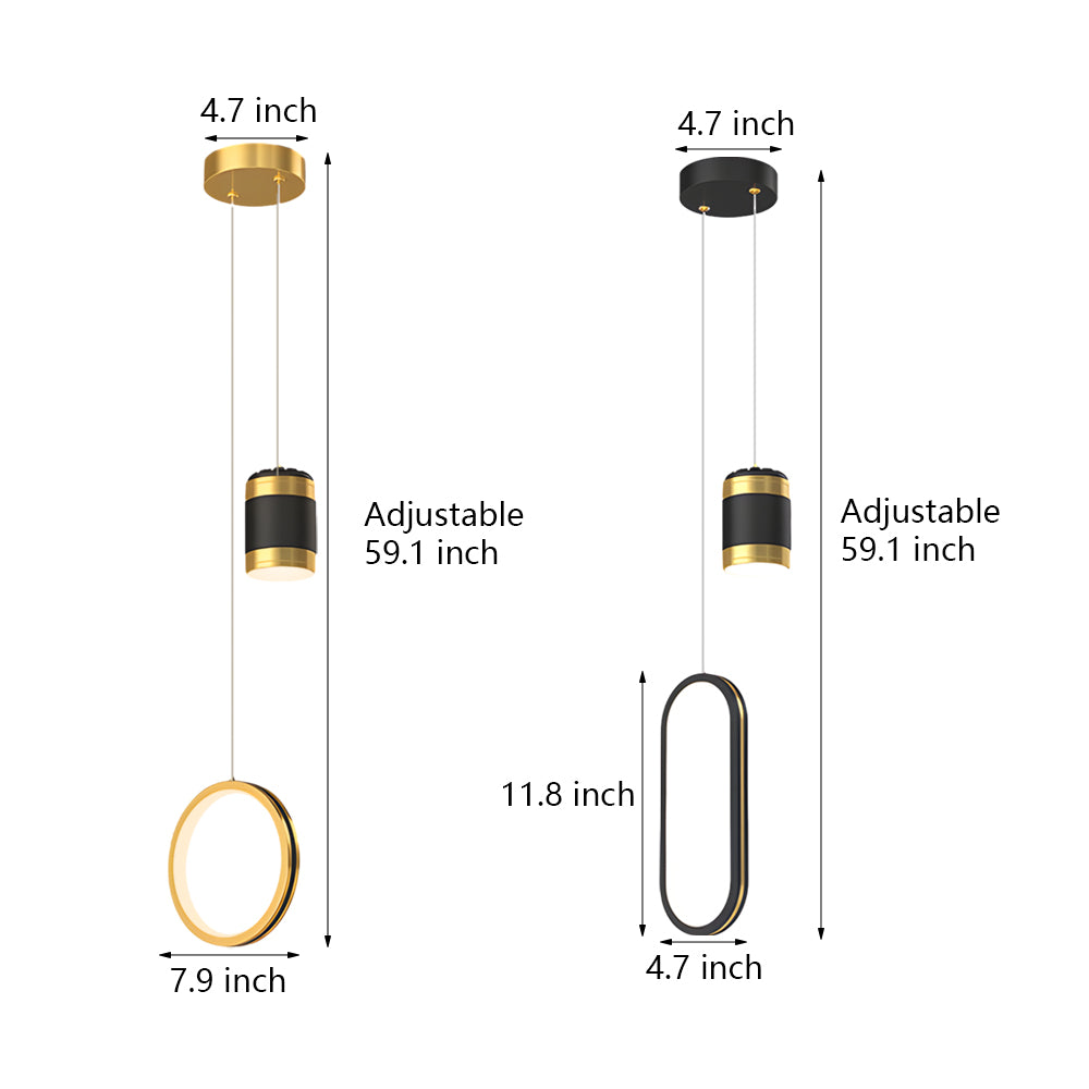 Starry Projection Ring Dimmable Modern LED Pendant