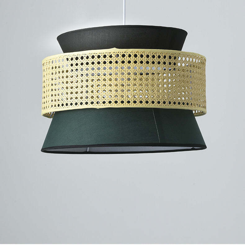 Modern Rattan Japanese Drum Pendant Light