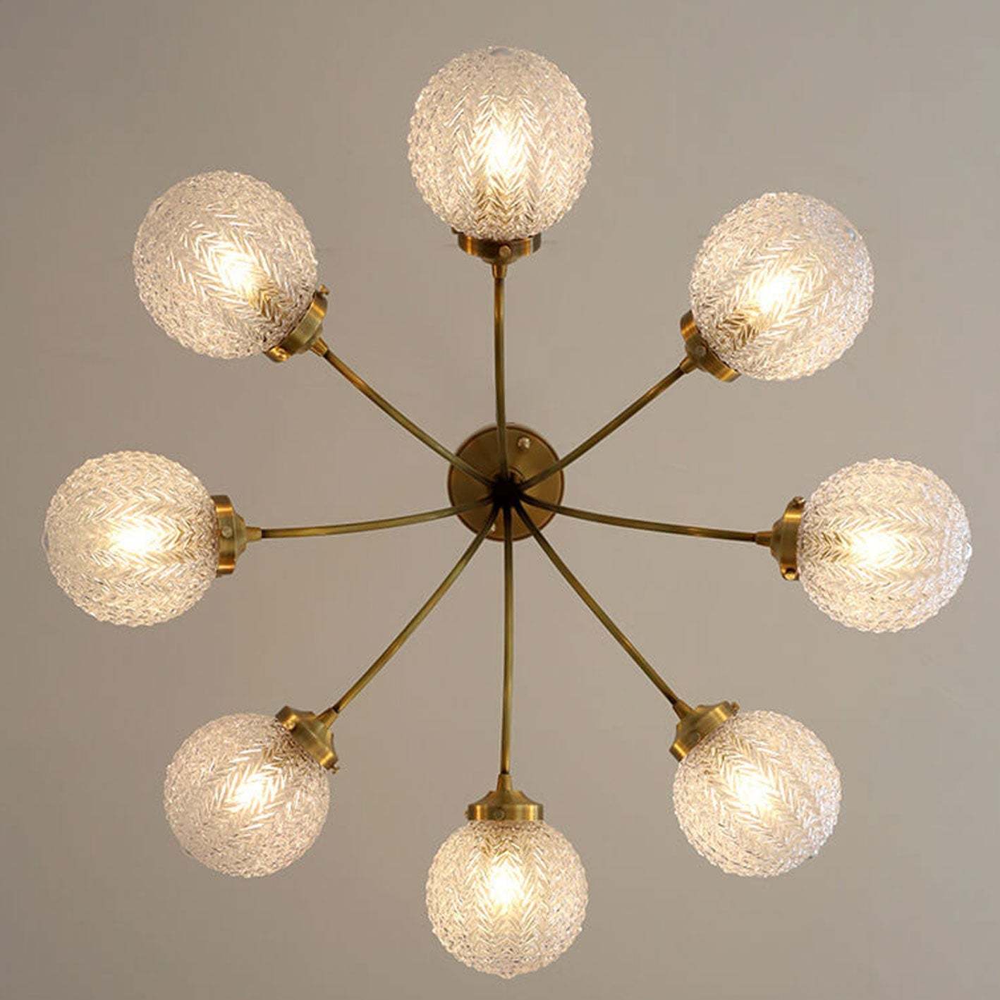 Nordic Spherical Glass 6/8-Light Flush Mount