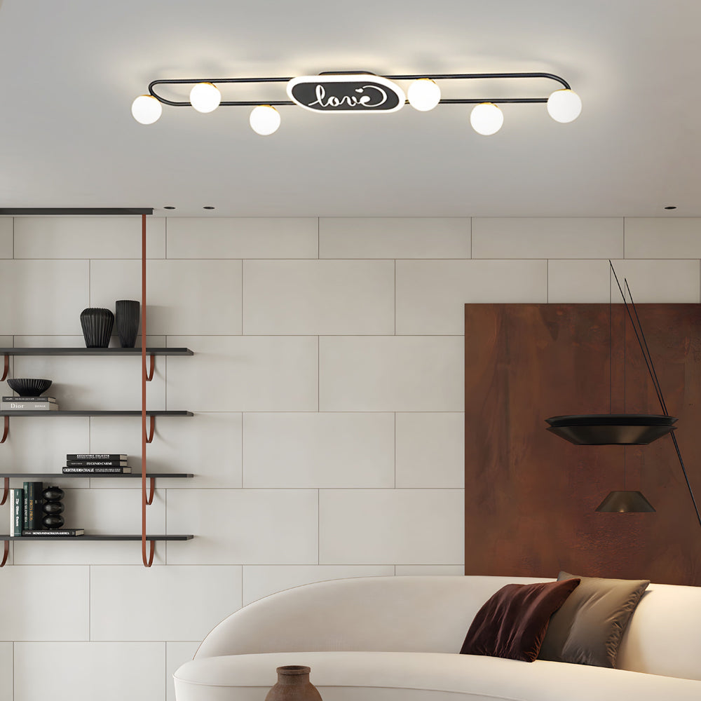 4/6/8-Light Round Acrylic Ball Modern Ceiling Light