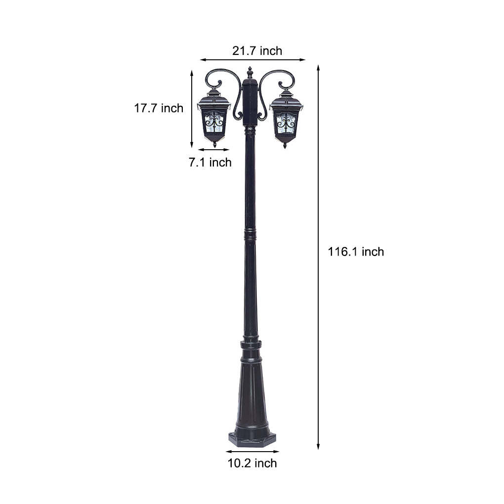 2-Light Outdoor Waterproof Retro European Style Street Lights-Lighom