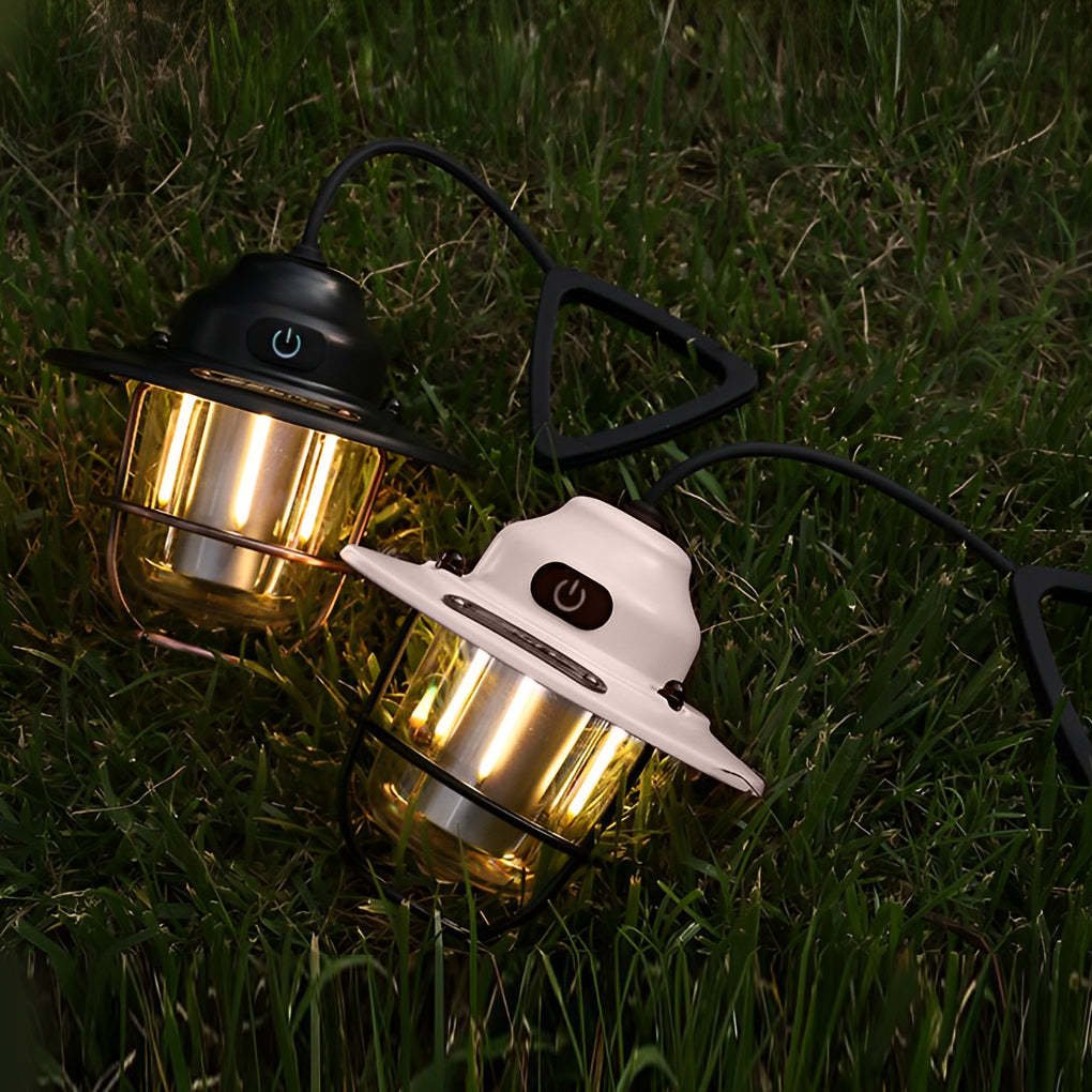 Round LED Waterproof USB Rechargeable Retro Outdoor Light Camping Lamp-Lighom