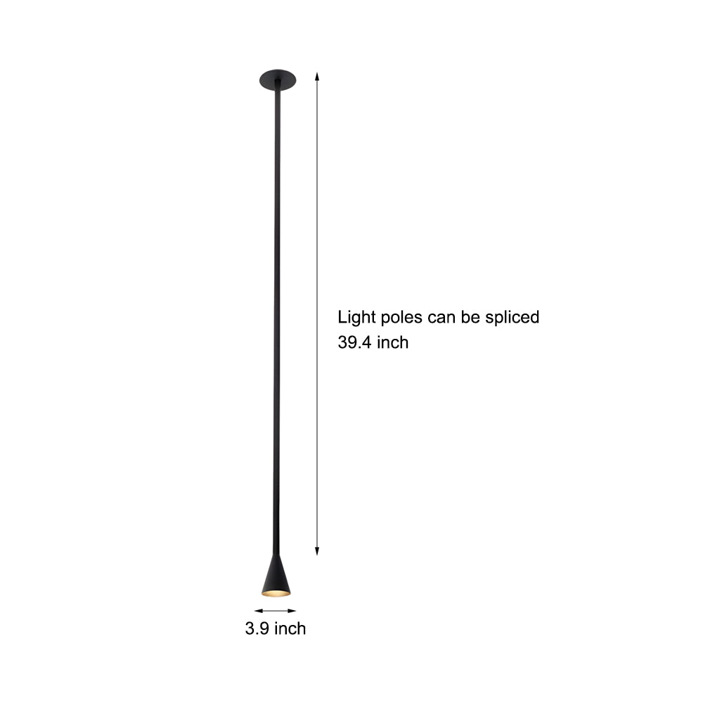Modern Vertical Metallic Tube Cone Pendant Light
