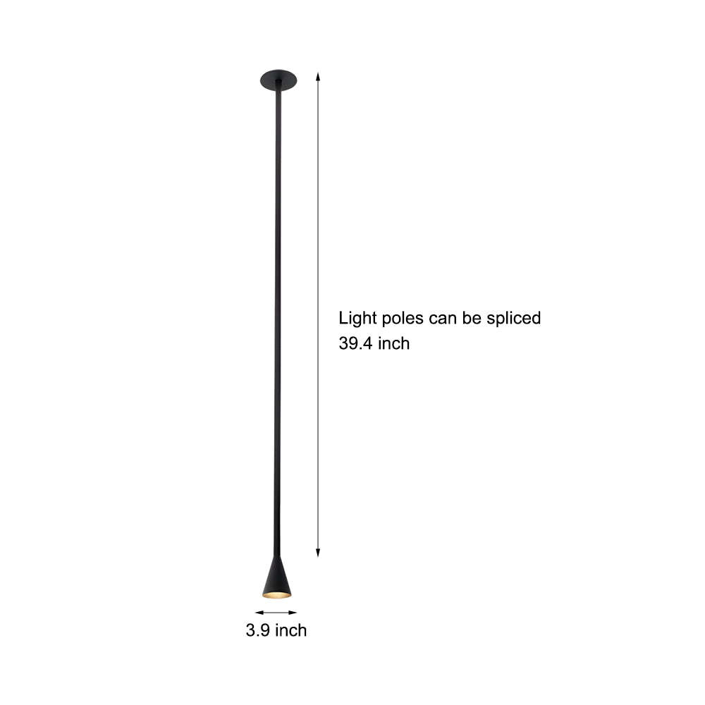 Modern Vertical Metallic Tube Cone Pendant Light