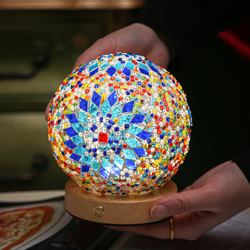 Stained Glass Table Lamp - Mosaic LED Lamp-Lighom