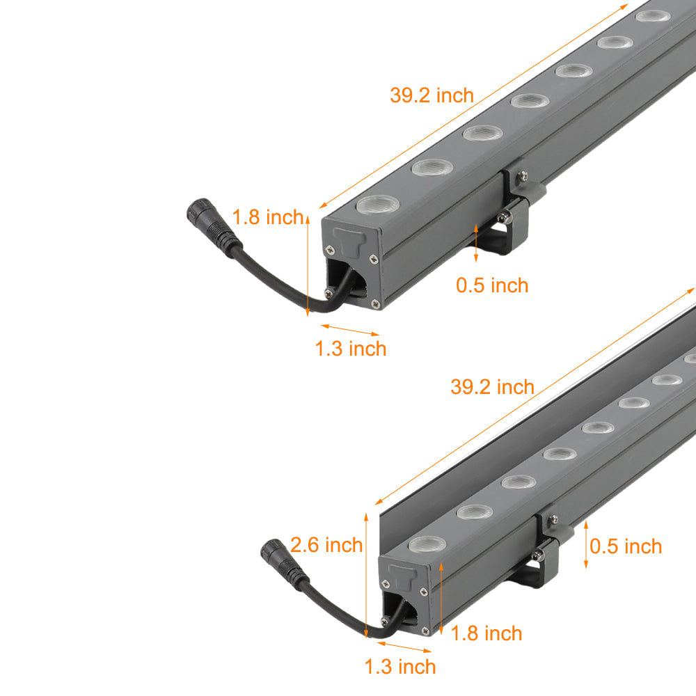 Aluminum Linear LED Outdoor Wall Washer Lights with Rotatable Bracket Architectural Lighting-Lighom