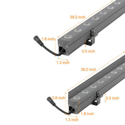 Aluminum Linear LED Outdoor Wall Washer Lights with Rotatable Bracket Architectural Lighting-Lighom