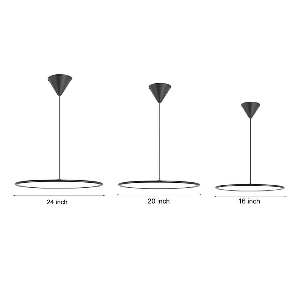 Minimalist Modern Circle Linear Industrial Pendant Lighting-Lighom