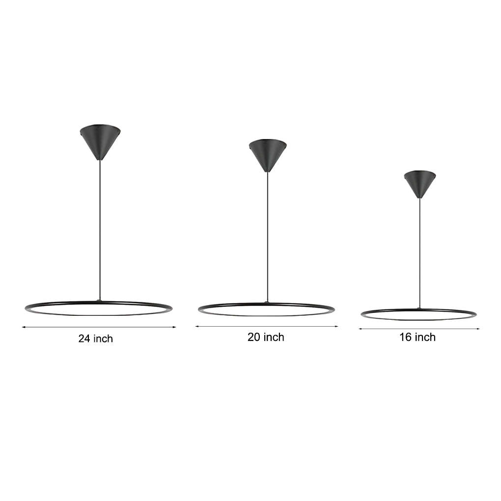 Minimalist Modern Circle Linear Industrial Pendant Lighting-Lighom
