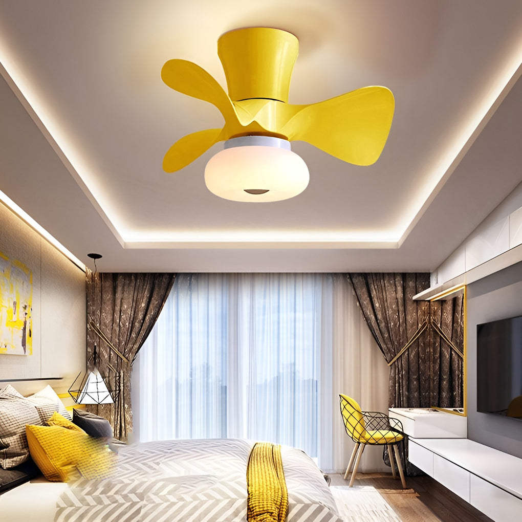 Macaron 3-Step Dimming LED Nordic Ceiling Fan