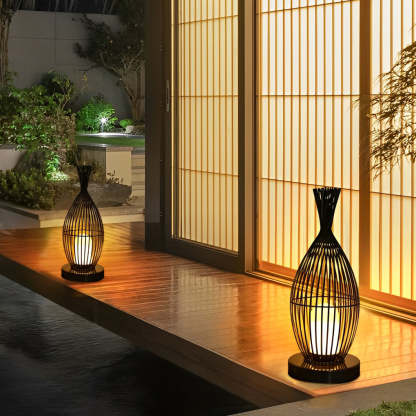 Industrial Courtyard Waterproof Caged LED Floor Lamp-Lighom