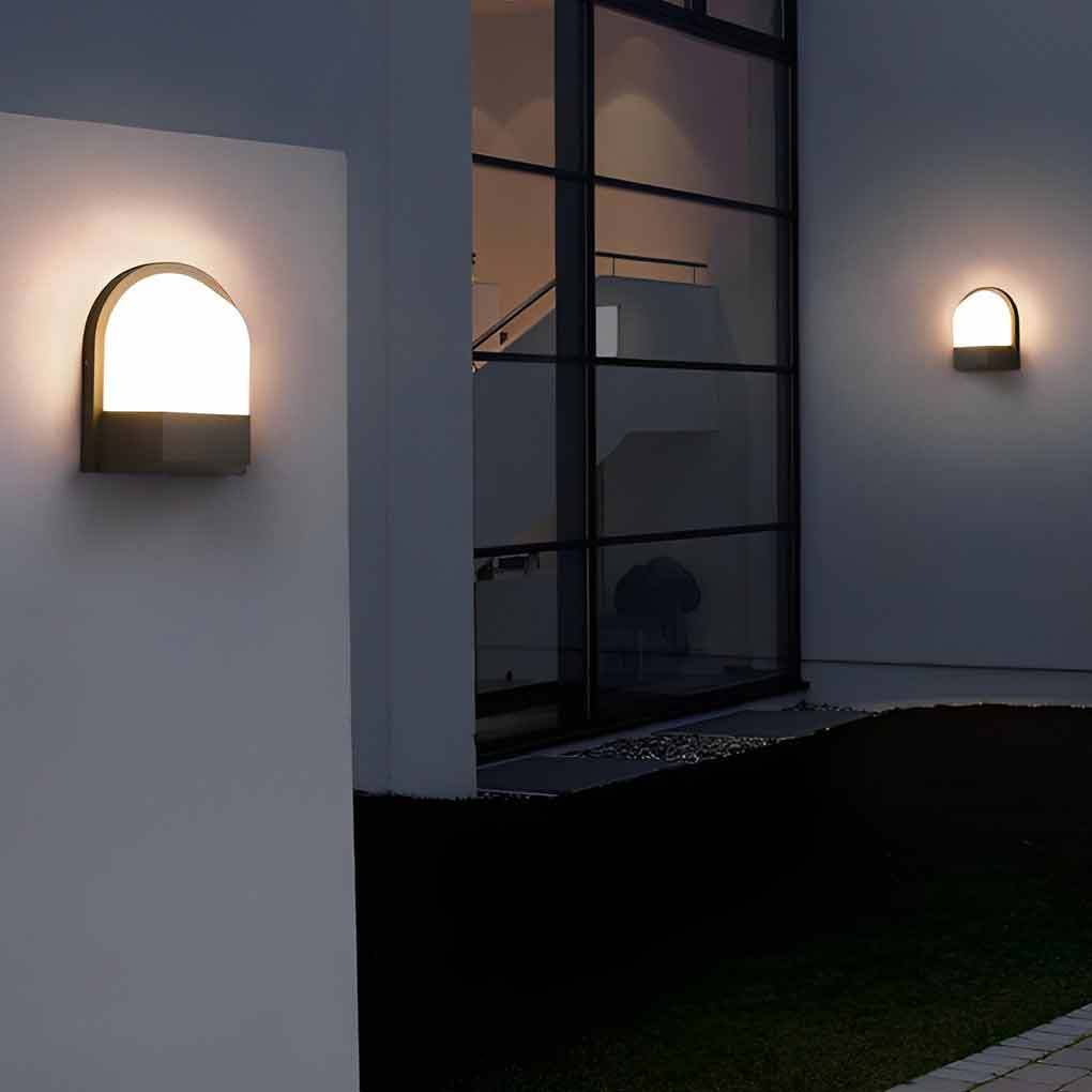 Minimalist Waterproof LED Dark Gray Modern Outdoor Wall Lamp Exterior Lights-Lighom