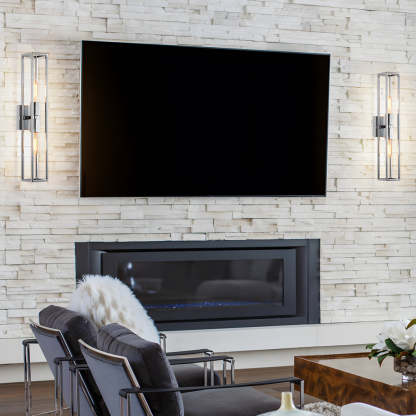 Simple Metal Frame Glass Shade American Style Wall Sconce Lighting-Lighom