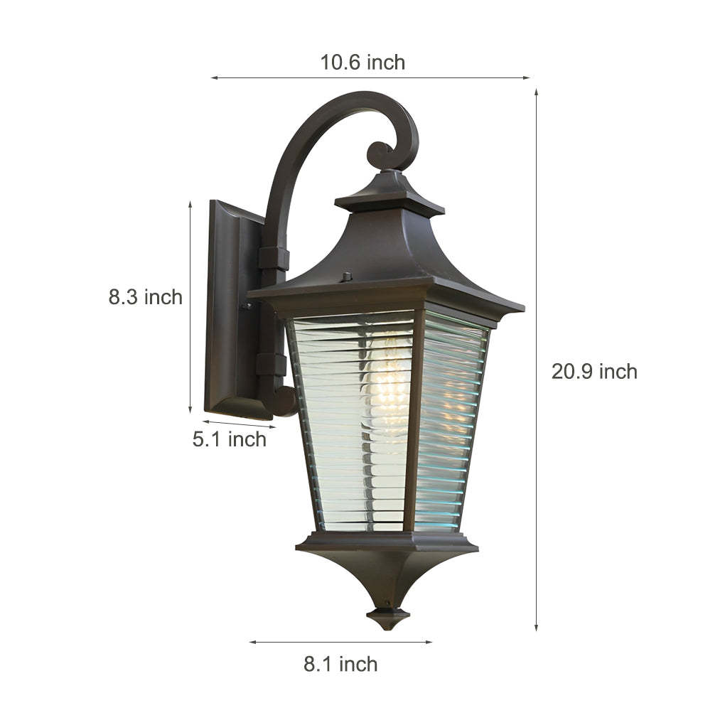 Retro Striped Glass Modern Outdoor Wall Light