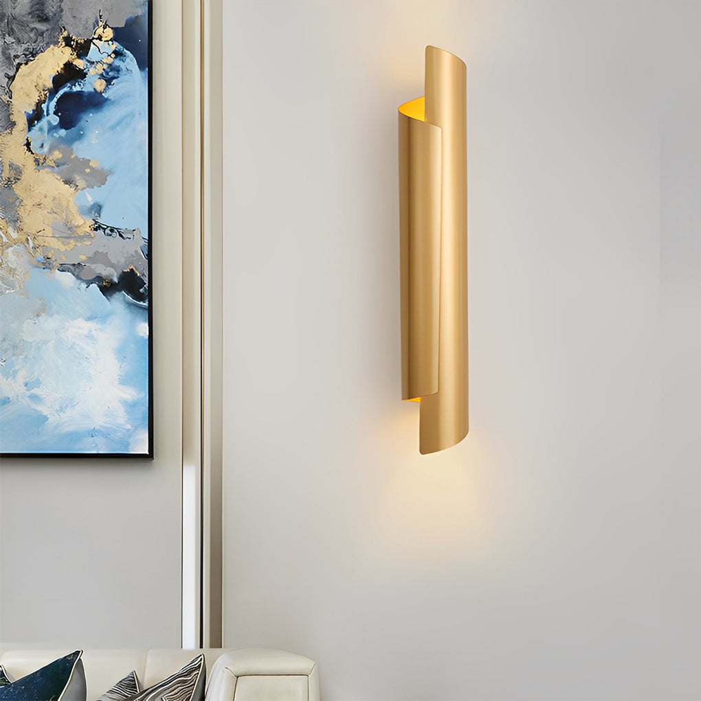 Black metal up-down wall sconces - modern — Brushed Gold