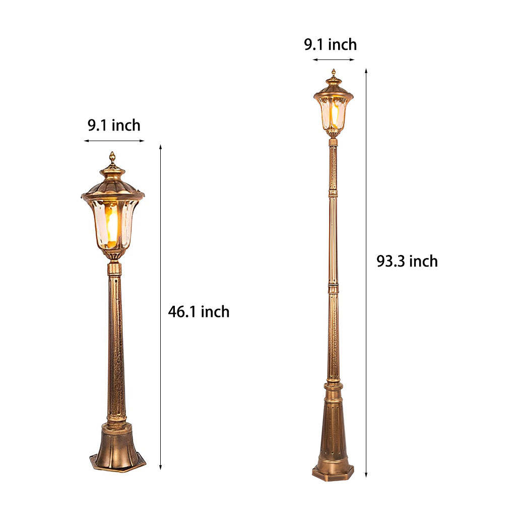 Retro Waterproof Aluminum LED Elegant Bronze European-Style Street Lights-Lighom