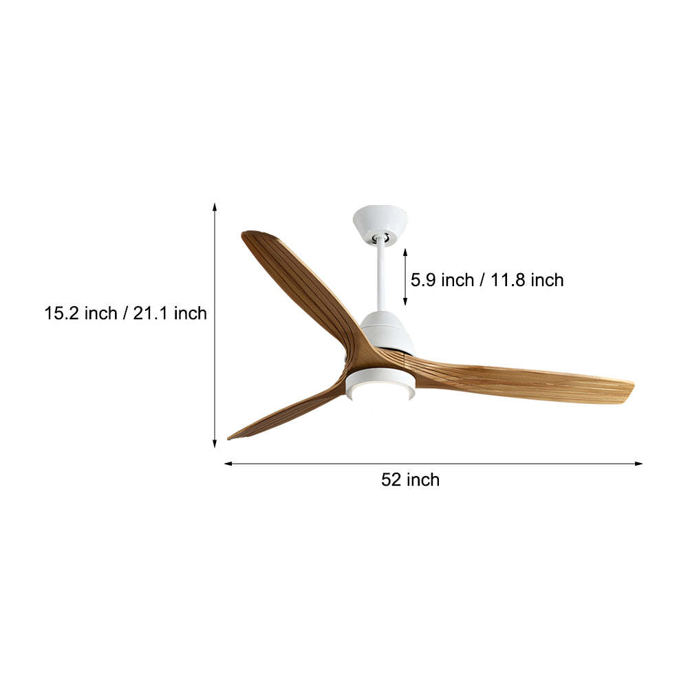 52" Nordic 3-Blade Wooden Remote Ceiling Fan