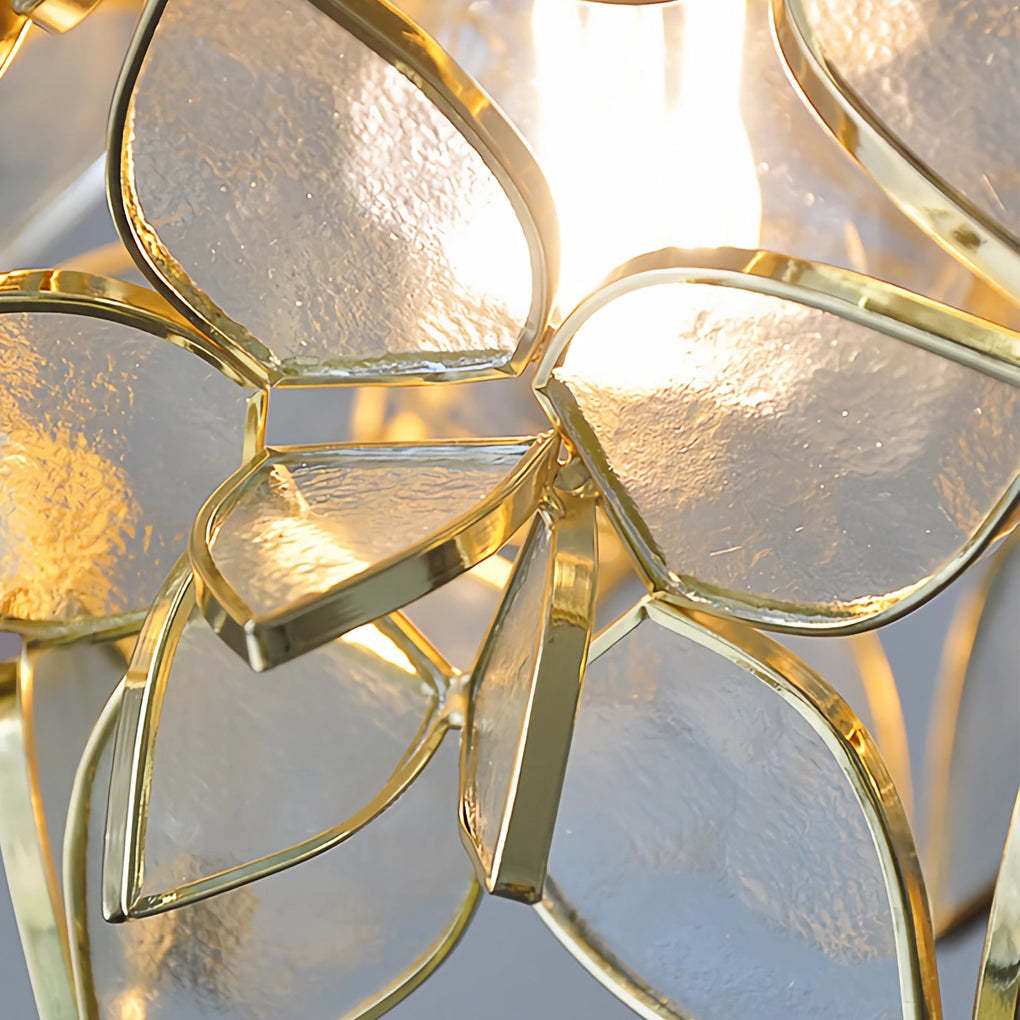 Glass Gardenia Petal Warm LED French Pendant Light