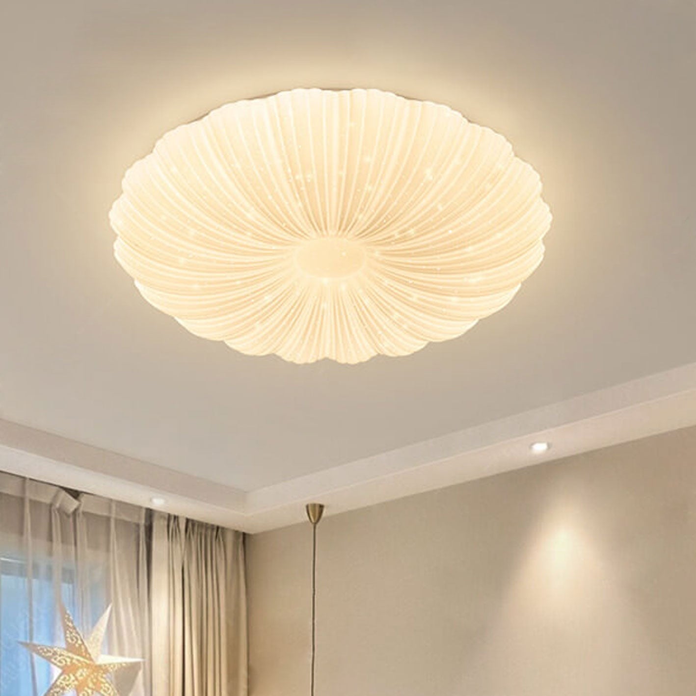 Minimalist Shell Acrylic Round LED Flush Mount Light