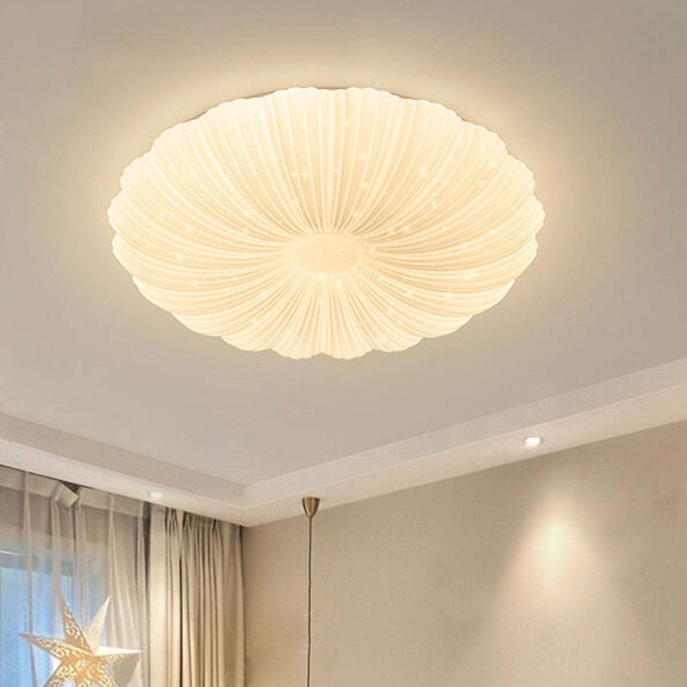 Minimalist Shell Acrylic Round LED Flush Mount Light