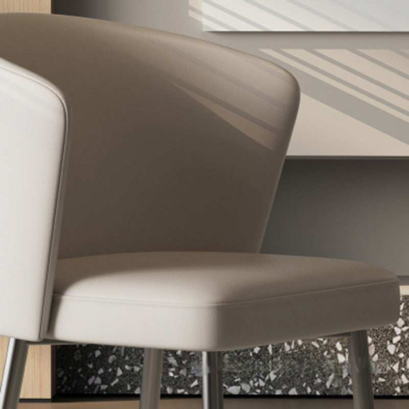 Upholstered Leather Steel Dining Chair