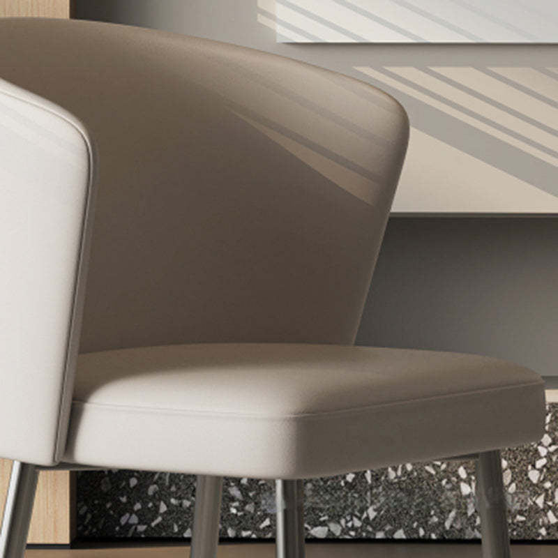 Upholstered Leather Steel Dining Chair