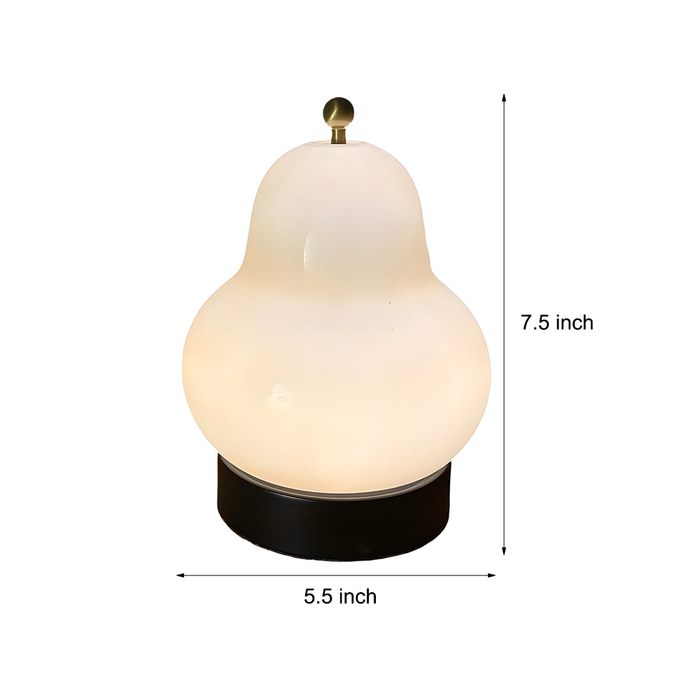 7.5 inch Glass Pear LED Table Ambient Lamp with Touch Switch-Lighom