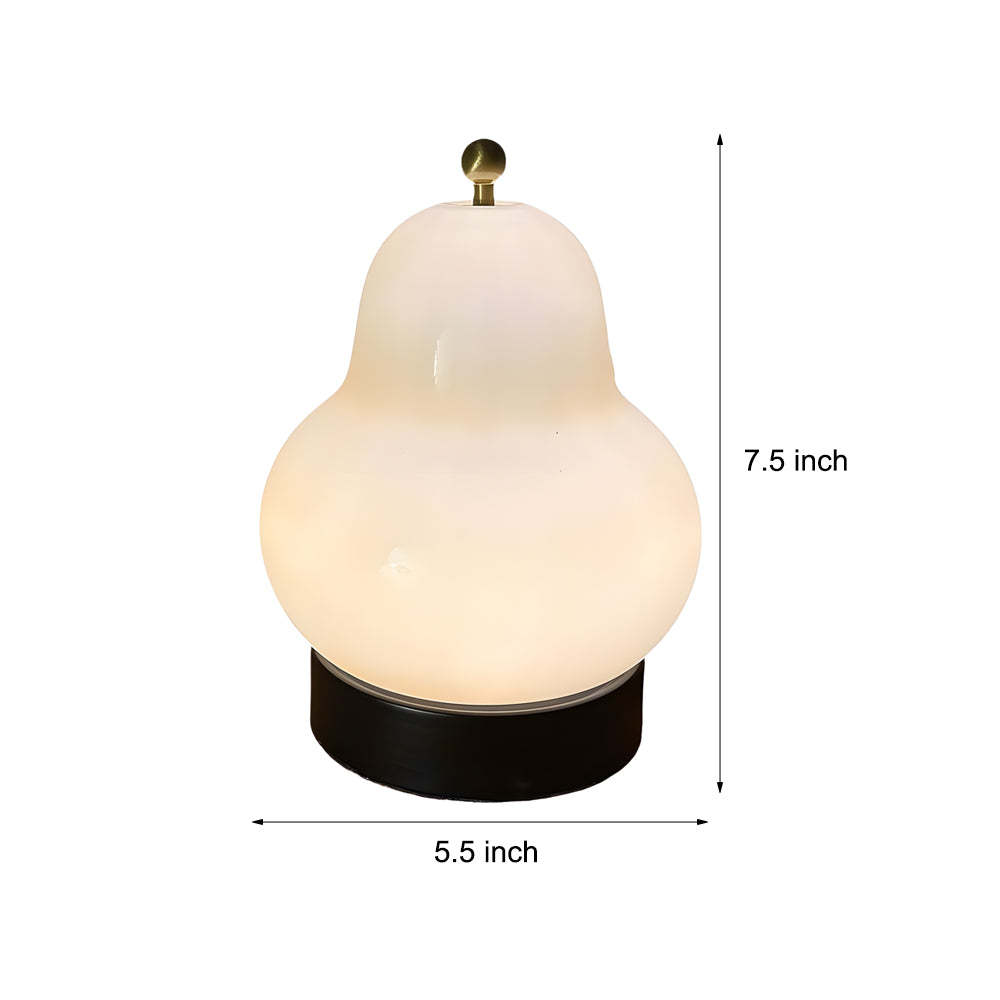 7.5 inch Glass Pear LED Table Ambient Lamp with Touch Switch-Lighom