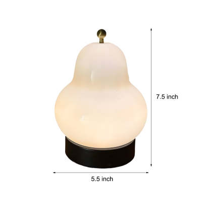 7.5 inch Glass Pear LED Table Ambient Lamp with Touch Switch-Lighom