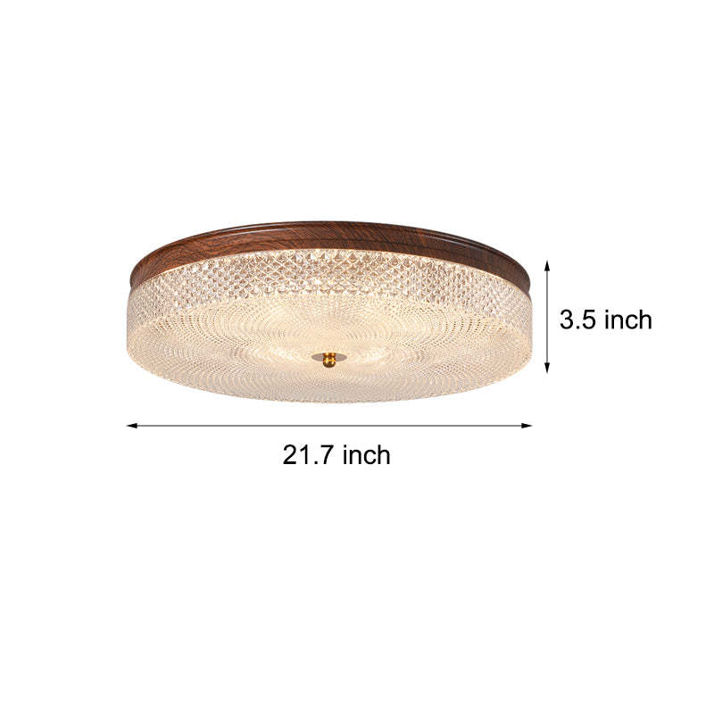 Round Acrylic LED Dimmable Retro Ceiling Light with Remote