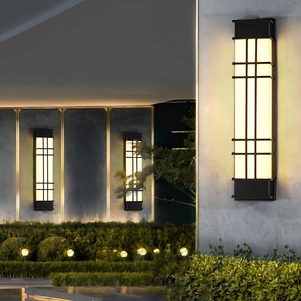 Retro Rectangular Waterproof LED Black Traditional Outdoor Wall Lamp-Lighom