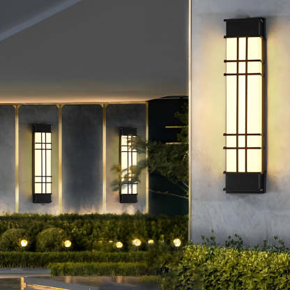 Retro Rectangular Waterproof LED Black Traditional Outdoor Wall Lamp-Lighom