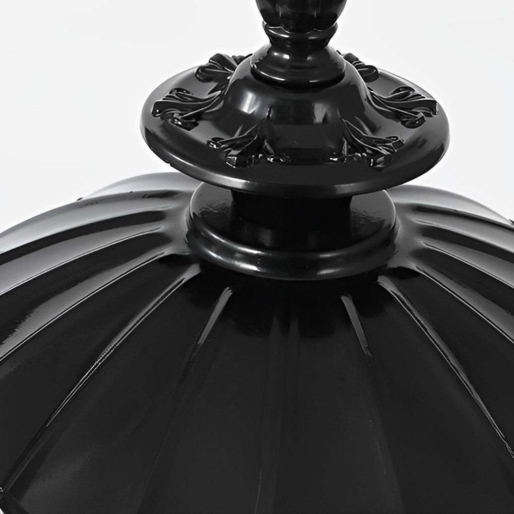 Flower Ball Cognac Glass Waterproof European Style Outdoor Pillar Lamp-Lighom