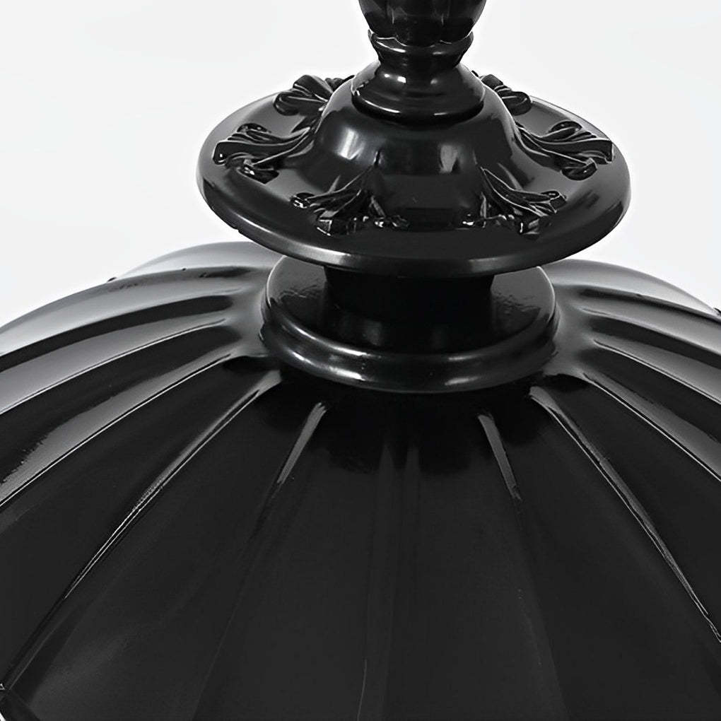 Flower Ball Cognac Glass Waterproof European Style Outdoor Pillar Lamp-Lighom