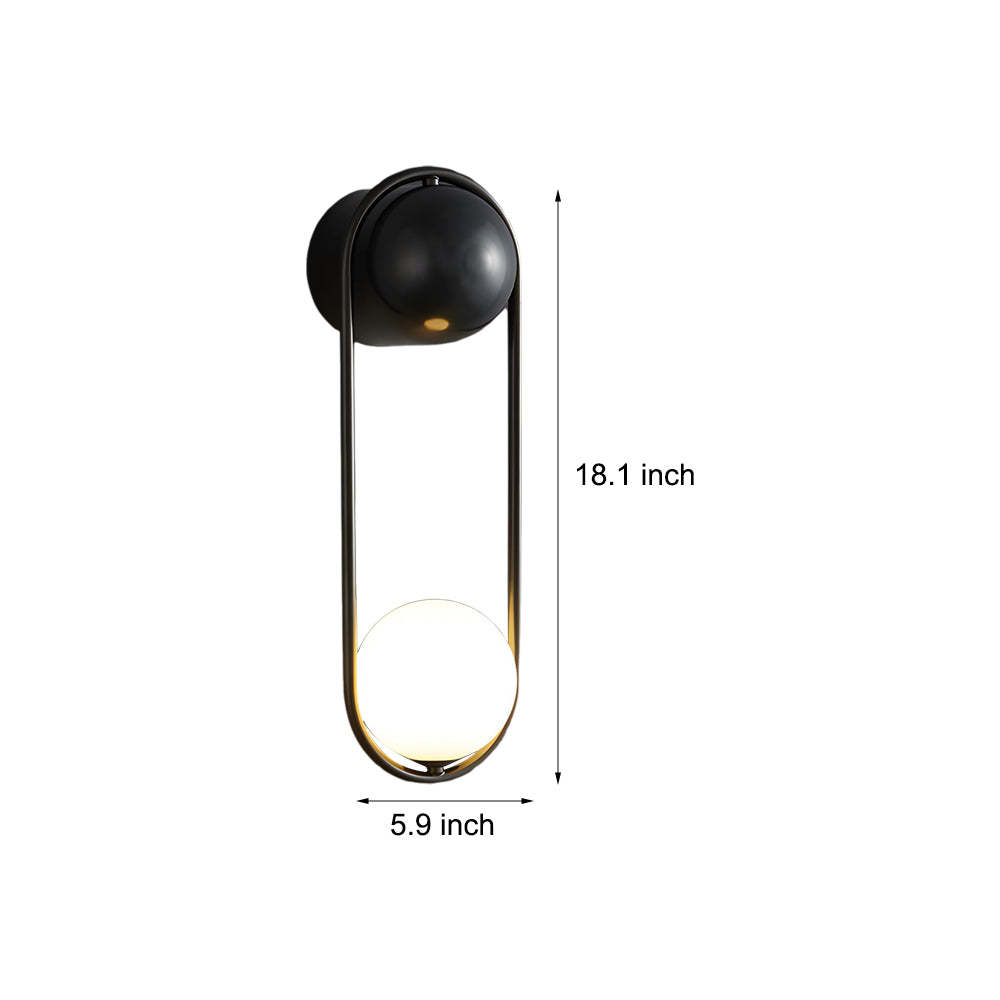 Mila Wall Sconce 1-light Glass Globe Wall Light - Gold/Black-Lighom
